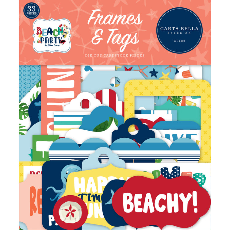 Beach Party Ephemera - Frames & Tags