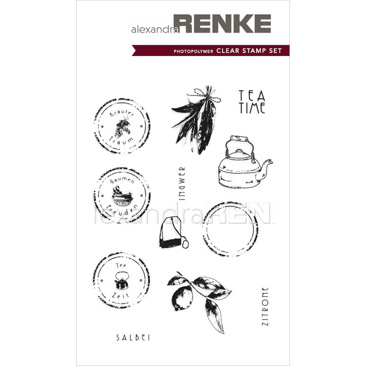 Alexandra Renke Cooking Tea 4x6 Clear Stamp Set