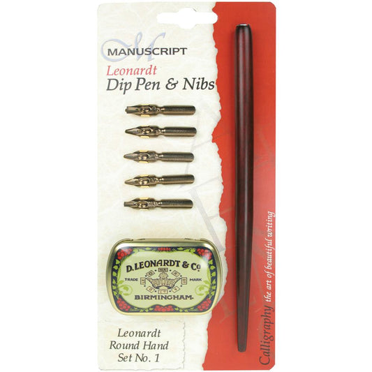 Manuscript Leonardt Round Hand #1 Dip Pen & Nibs Set