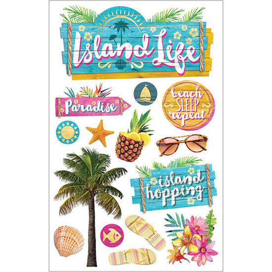 Paper House Island Life 3D Stickers