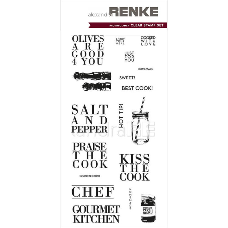 Alexandra Renke Cooking Kiss the Cook 4x8 Clear Stamps