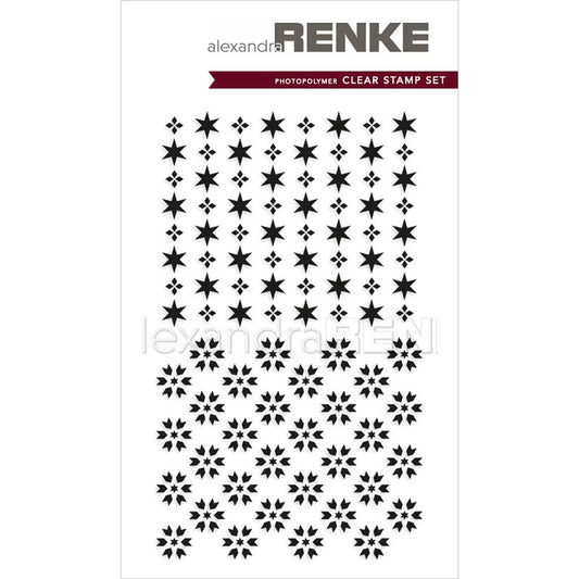 Alexandra Renke Red Christmas Star Pattern 4x6 Clear Stamp Set