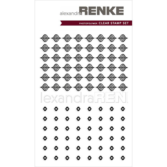 Alexandra Renke Red Christmas Leaf Pattern 4x6 Clear Stamp Set