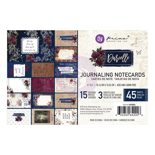 Prima Marketing Darcelle 4x6 Journaling Cards