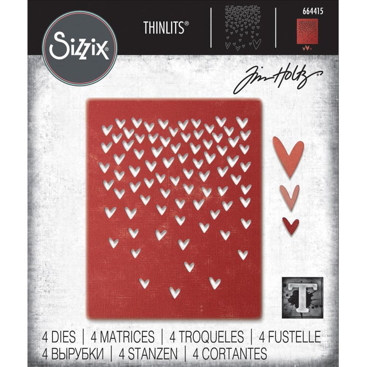 Sizzix Tim Holtz Falling Hearts Thinlits Dies