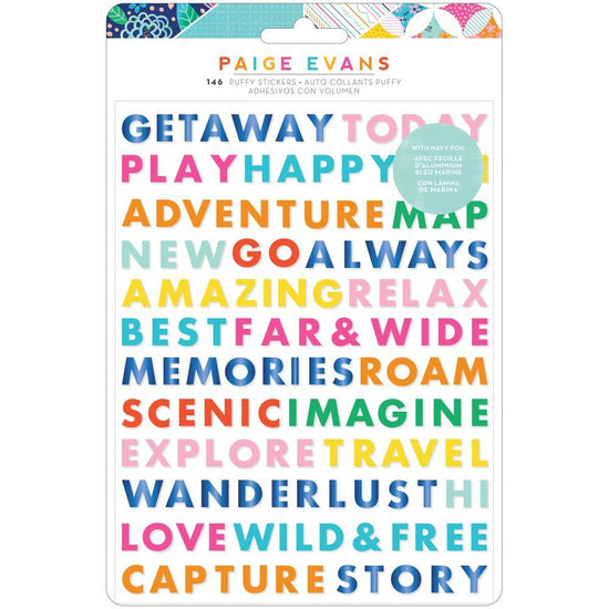 Paige Evans Go The Scenic Route Puffy Stickers Words