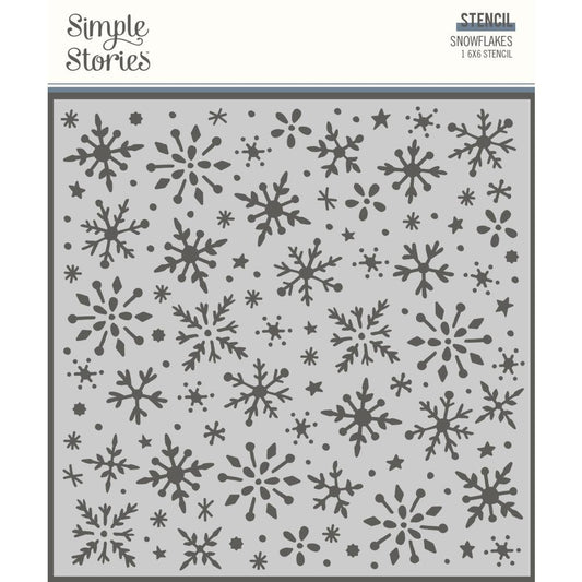 Simple Stories Winter Cottage 6x6 Stencil: Snowflakes