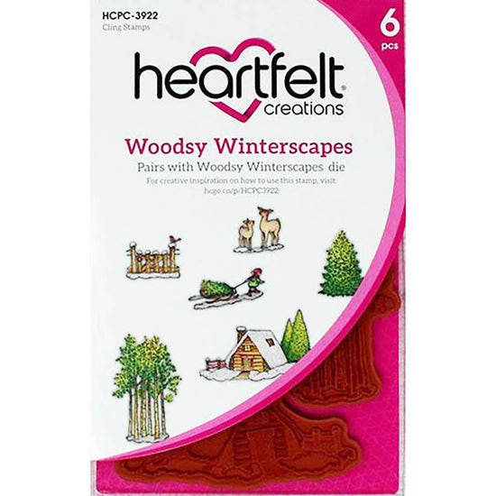 Heartfelt Creations Festive Winterscapes Cling Rubber Stamps: Woodsy Winterscapes