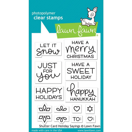 Lawn Fawn Shutter Card Holiday Sayings 3x4 Clear Stamps