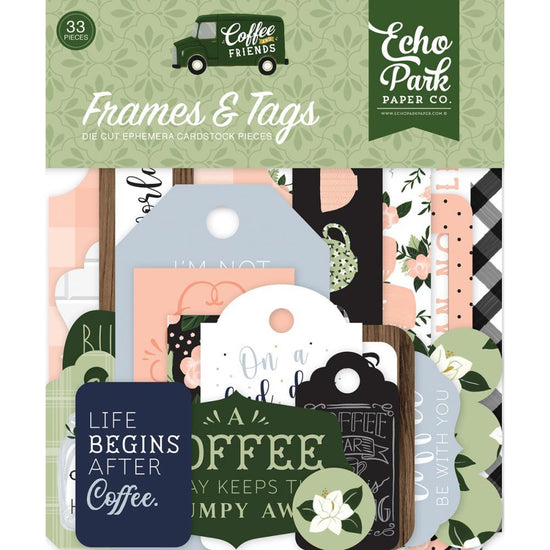 Echo Park Coffee and Friends Ephemera: Frames & Tags
