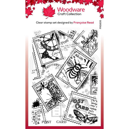 Woodware Postage Stamps 4x6 Clear Stamp Set