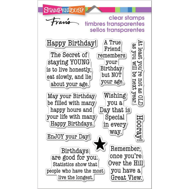 Stampendous Birthday Age 4x6 Clear Stamp Set