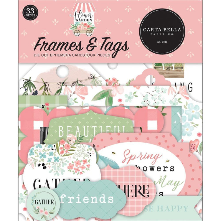 Carta Bella Flower Garden Ephemera: Frames & Tags