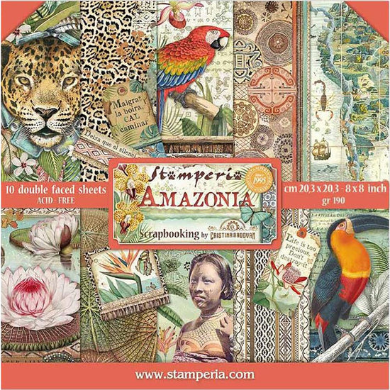 Stamperia Intl Amazonia 8x8 Paper Pack