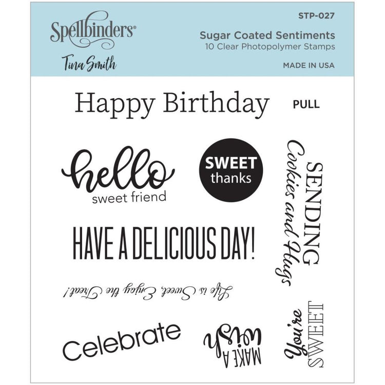 Spellbinders Sugar Coated Sentiments Clear Stamp Set