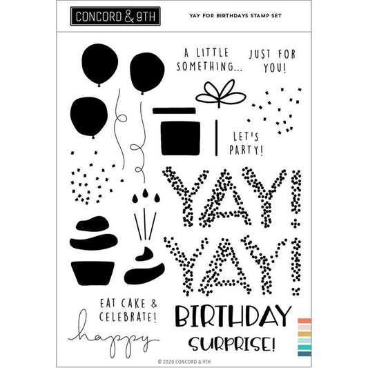 Concord & 9th Yay For Birthdays 6x8 Clear Stamp Set