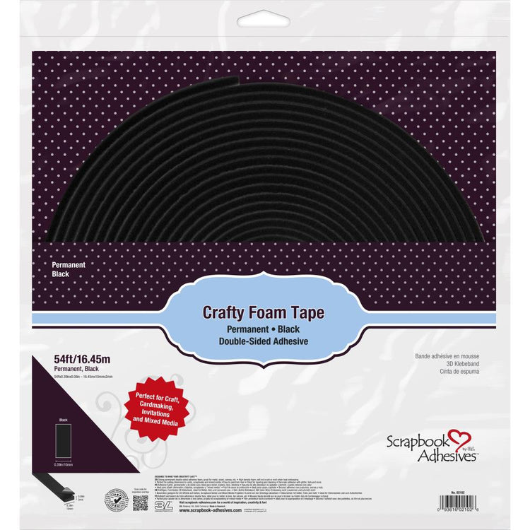 Scrapbook Adhesives Crafty Foam Tape Black (54FT)