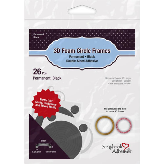 Scrapbook Adhesives 3D Foam Circle Frames (Black)