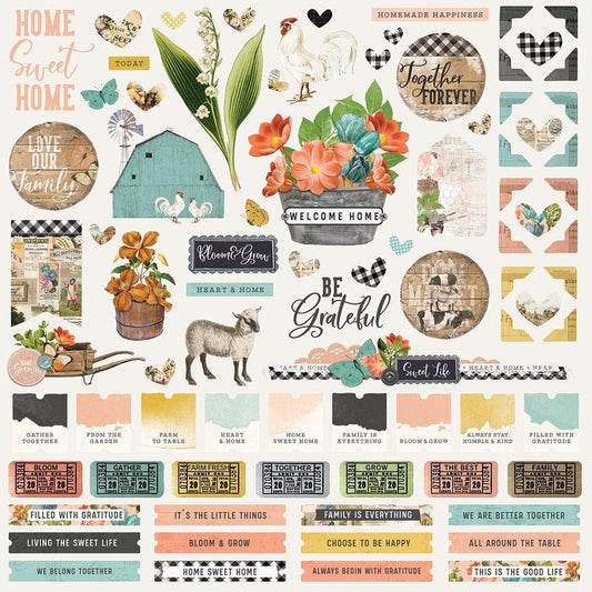 Simple Stories Simple Vintage Farmhouse Garden 12x12 Cardstock Stickers: Combo