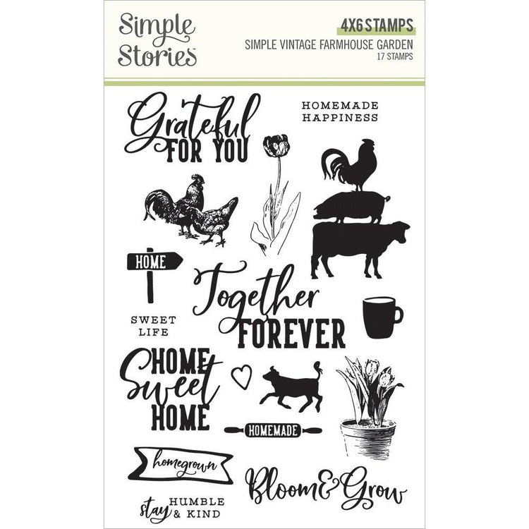 Simple Stories Simple Vintage Farmhouse Garden 4x6 Clear Stamp Set