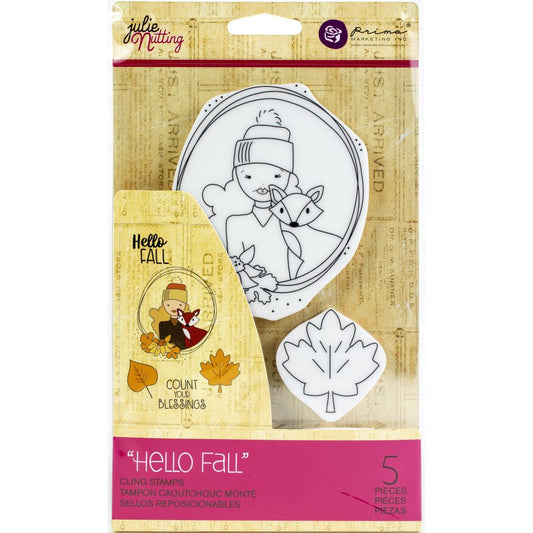 Julie Nutting Mixed Media Cling Stamps - Hello Fall