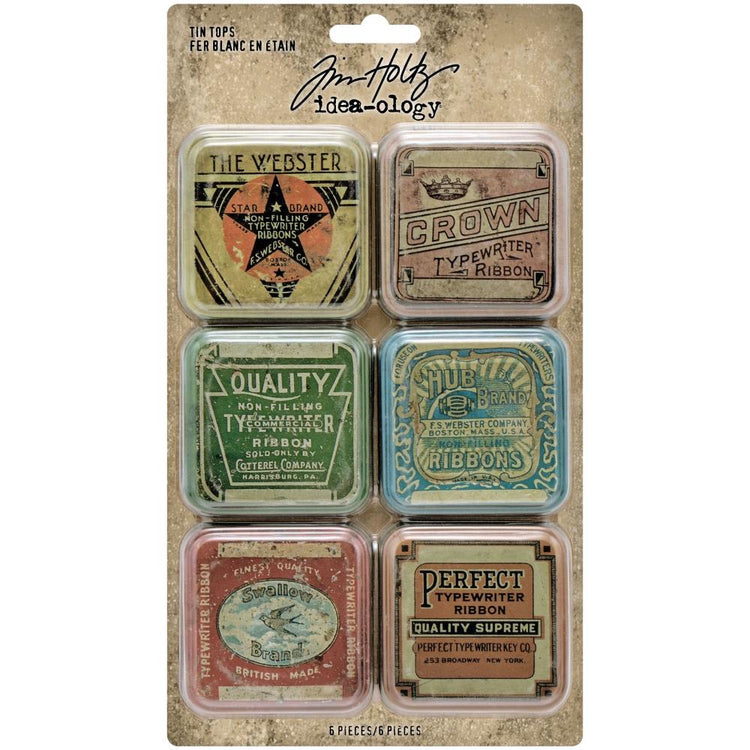 Advantus Tim Holtz Idea-Ology Tin Tops (6PK)