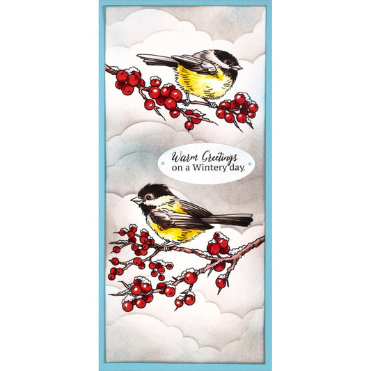 Chickadee Holiday 4x6 Clear Stamps
