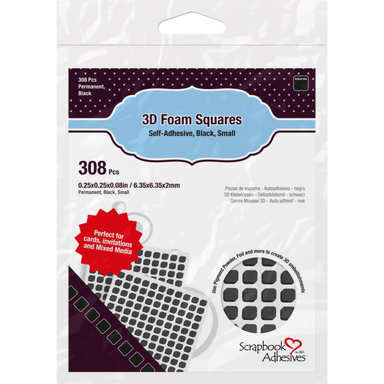 Scrapbook Adhesives 3D Foam Squares Small (Black)