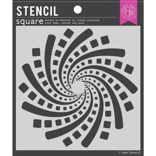 Geometric Spiral 6x6 Stencil