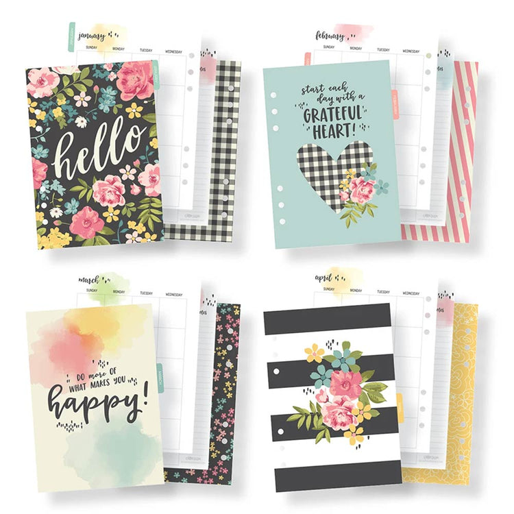 Carpe Diem Beautiful Double-Sided Personal Planner Inserts - Monthly, Undated