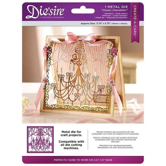 Crafter's Companion Die'sire Classic Chandelier Create-a-Card Cut In Metal Dies