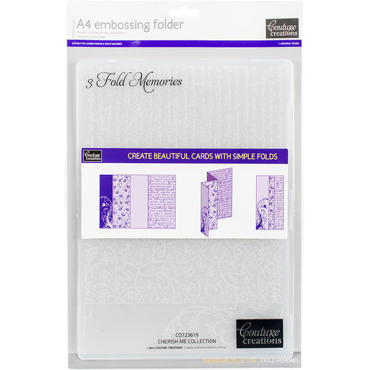 Couture Creations 3-Fold Memories A4 Embossing Folder