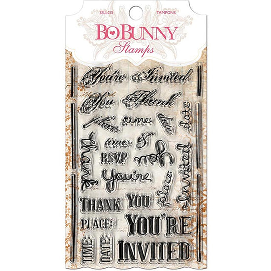 BoBunny You're Invited 4x6 Clear Stamp Set