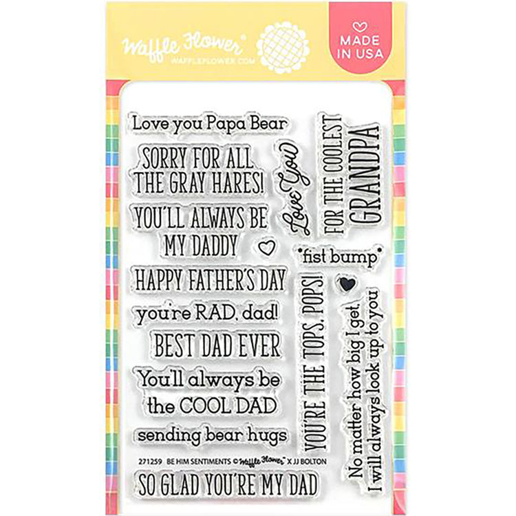 Waffle Flower Be Him Sentiments 4x6 Clear Stamp Set