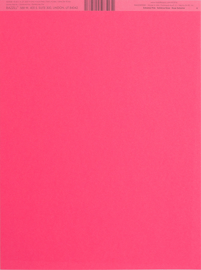 Smoothies 8.5x11 Cardstock: Extreme Pink