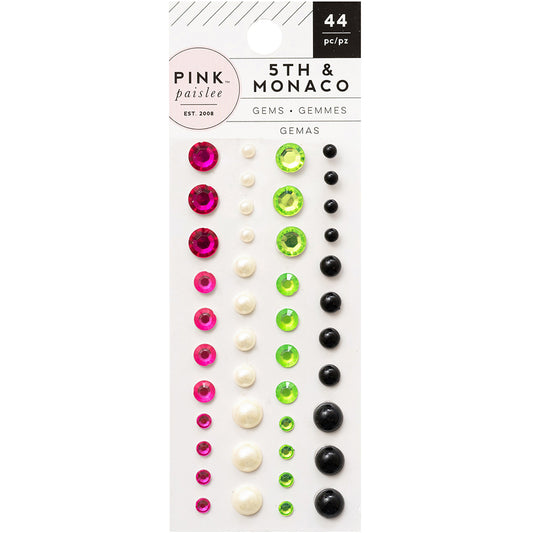 Pink Paislee 5th & Monaco Pearl Jewel Stickers