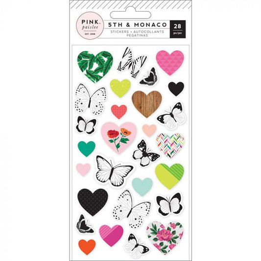 Pink Paislee 5th & Monaco Puffy Stickers