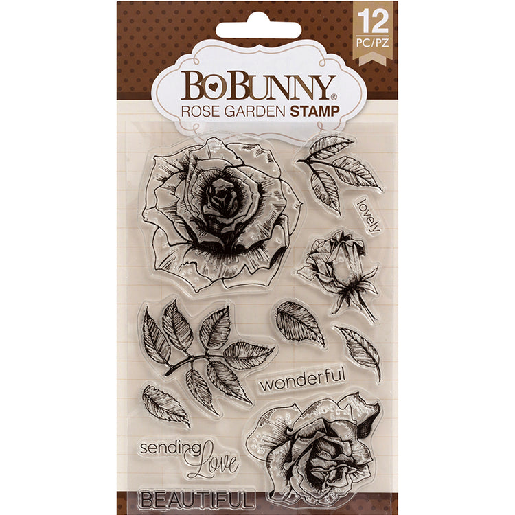 BoBunny Rose Garden 4x6 Clear Stamp Set