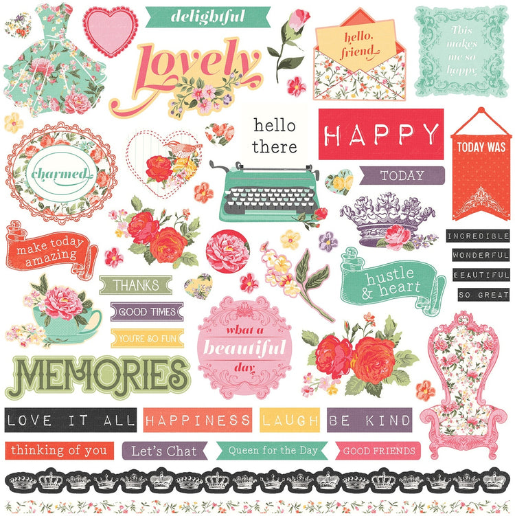 Belle Fleur 12x12 Sticker Sheet