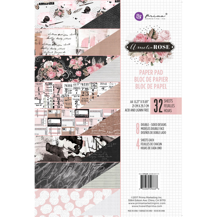 Prima Marketing Amelia Rose A4 Paper Pad