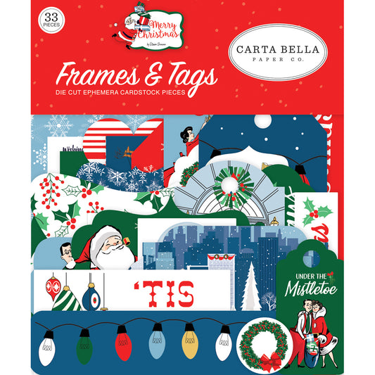 Merry Christmas Ephemera - Frames & Tags