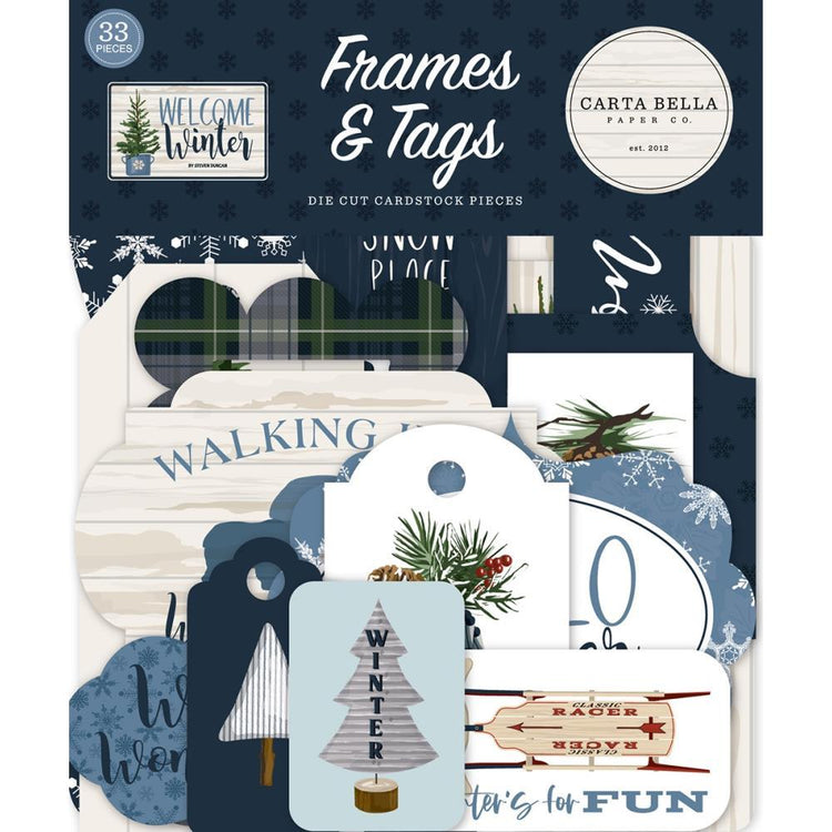 Carta Bella Welcome Winter Ephemera Frames & Tags