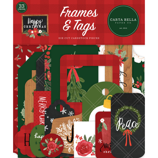 Happy Christmas Ephemera - Frames & Tags
