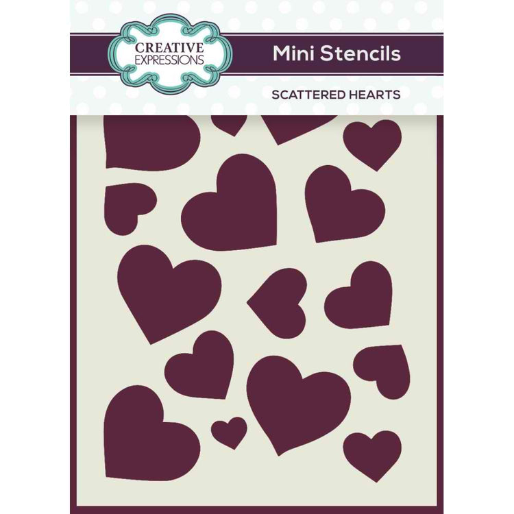Mini Stencil - Scattered Hearts