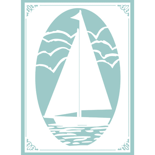 Couture Creations The Harmony Sail Away 5x7 Embossing Folder