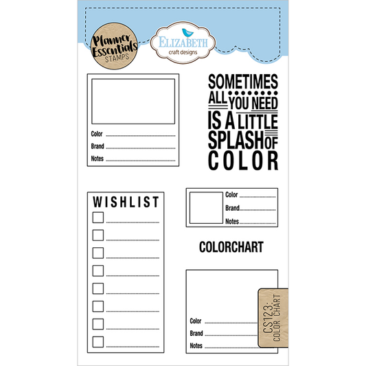 Elizabeth Craft Designs Planner Essentials 4x6 Clear Stamp Set: Color Chart