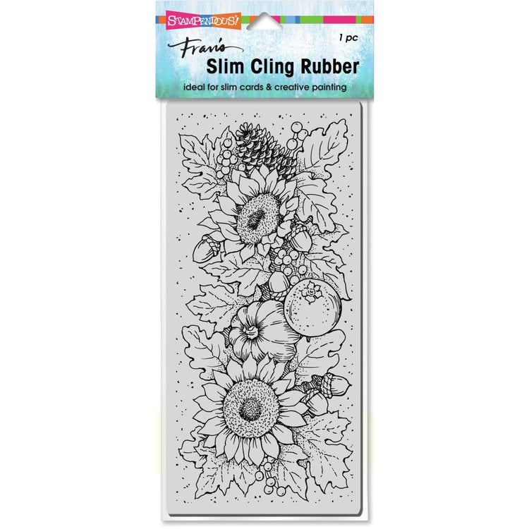 Slim Fall Sunflowers Cling Stamp