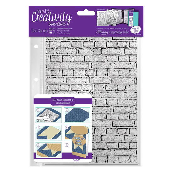 Creativity Essentials Brickwork Background A5 Clear Stamp Set