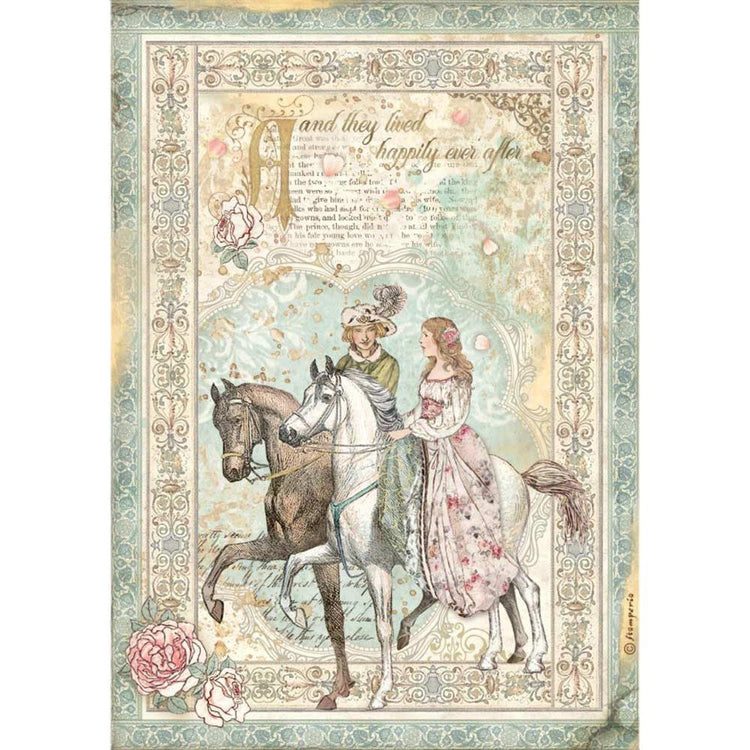 Stamperia Dorota Kotowicz Sleeping Beauty A4 Rice Paper Sheets (6PCS) Prince on Horse