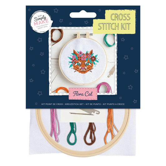 Simply Make Cross Stitch Kit - Flora Cat